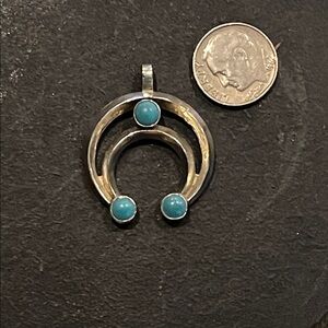 Sterling silver NAJA Pendant with Turquoise Accent